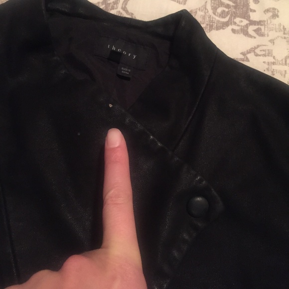 Theory "Equalize" Draped Leather Jacket - Picture 7 of 8